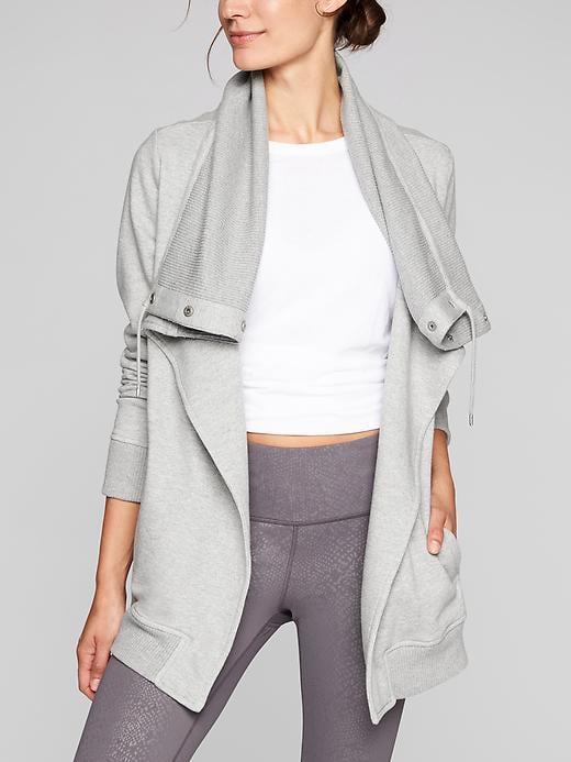 Athleta Womens Wrapper's Delight Jacket Size L - Grey Heather
