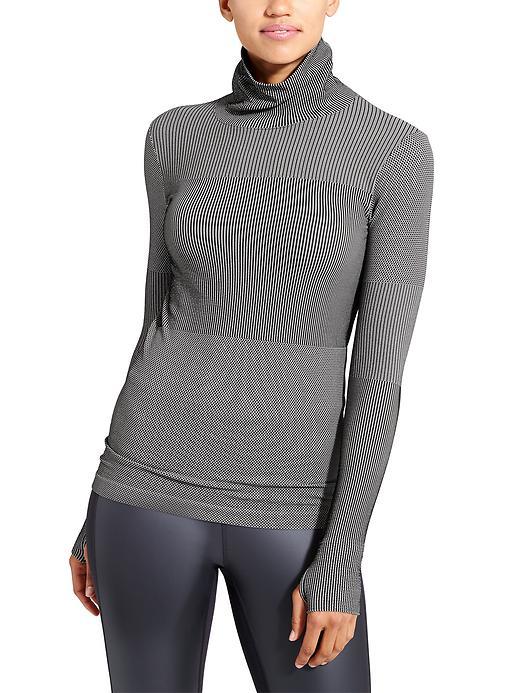 Athleta Womens Flurry Base Layer Turtleneck Size L - Black