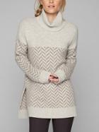 Athleta Womens Wool Cashmere Ridgecrest Turtleneck Light Grey Heather/ Foxtail Taupe Size Xl