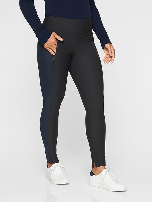 Athleta Womens Stellar Tight Black/ Navy Size M