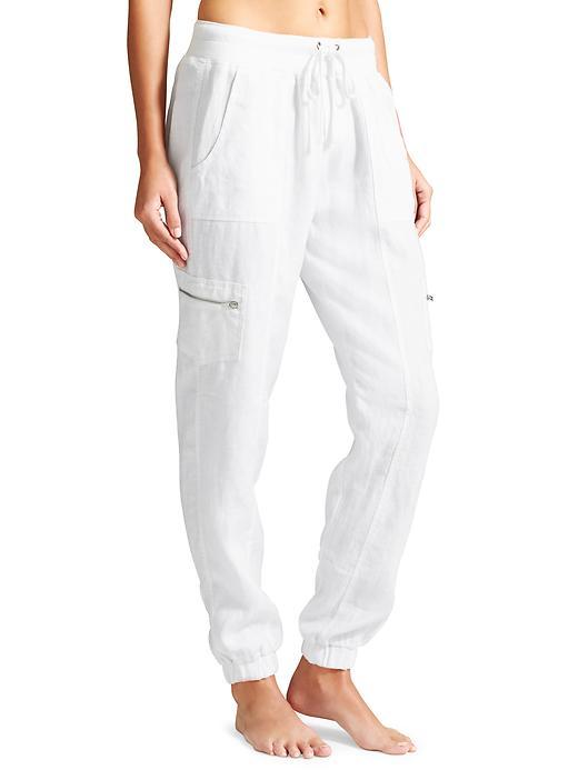 Athleta Womens Linen Jogger Pant Size 0 - White