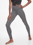 Athleta Womens High Rise Heather Stripe Chaturanga  Tight Black/ Grey Heather Size S