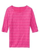 Athleta Womens Shimmer Stripe Dory Dolman Light Brilliant Magent Size Xl