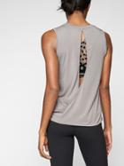 Athleta Womens Essence Open Back Tank Silver Grey Size M