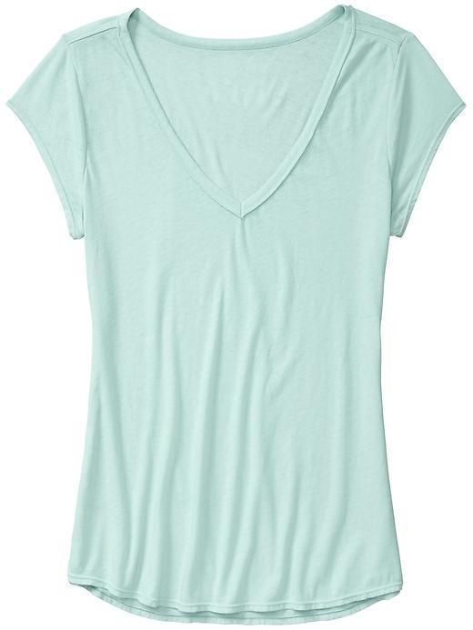 Athleta Womens Easy V Sugar Wash Tee Size L - Glass Blue