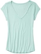 Athleta Womens Easy V Sugar Wash Tee Size L - Glass Blue