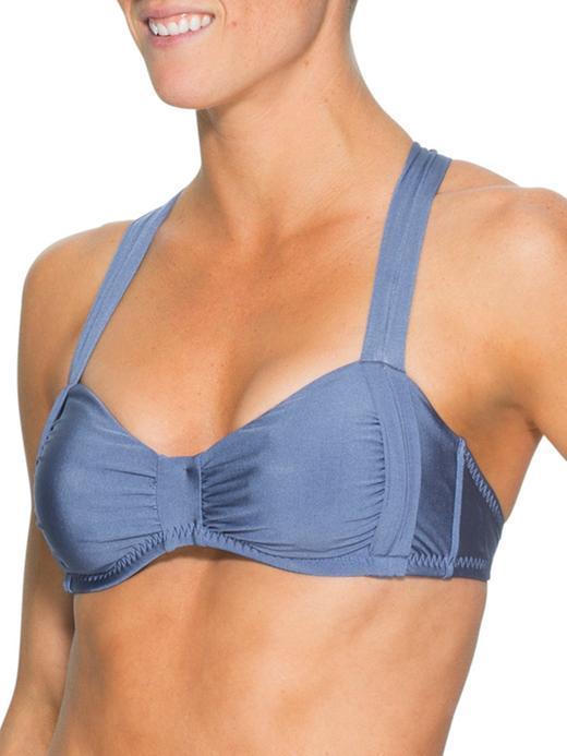 Athleta Womens Aqualuxe Bandeau Bikini Size S - Storm Blue
