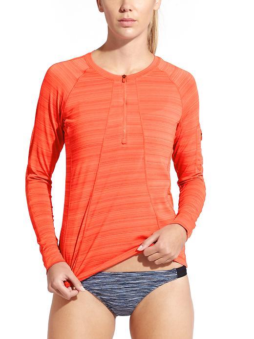 Athleta Womens Pacifica Upf Top 2 Size L Tall - Ember Orange