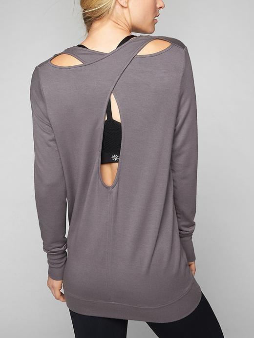 Athleta Womens Coaster Go-to Sweatshirt Size Xs Petite - Silver Bells