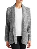 Athleta Womens Passage Sweater Cardigan Size L - Grey Donegal