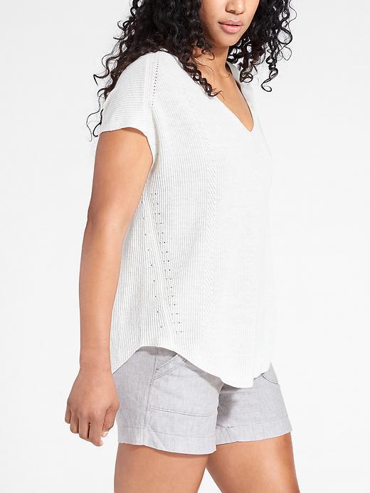 Athleta Womens Escondida Sweater Tee Size L Tall - White