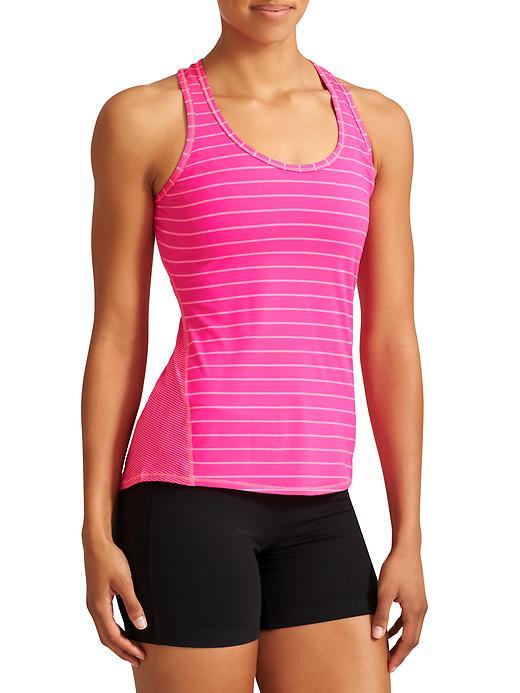 Athleta Womens Chi Tank Varied Stripe Size L - Brilliant Magenta