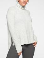 Athleta Womens Transit Pullover Turtleneck Sweater Light Grey Heather Size Xs