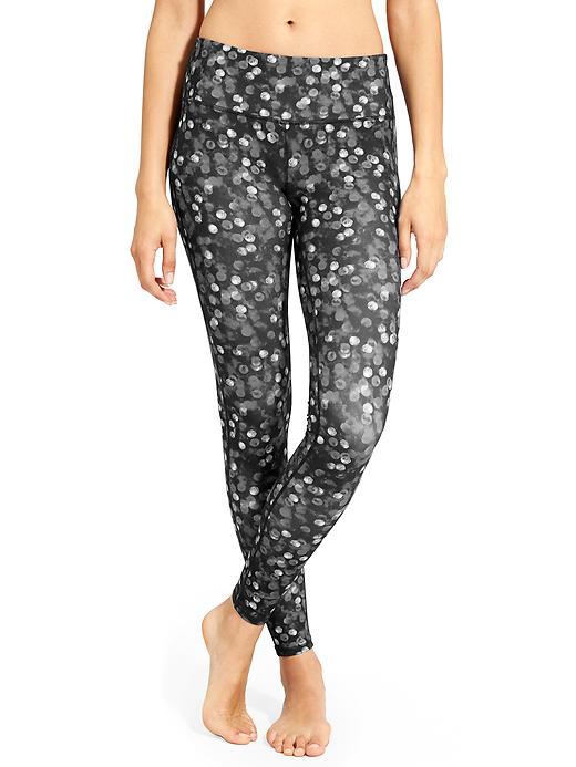 Athleta Womens Dot Chaturanga Tight Size L - Black