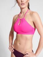 Athleta Womens High Neck Keyhole Bikini Size M - Paradise Pink