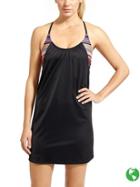 Athleta Womens Blousy Tankini Dress Size 32b/c - Black Multi