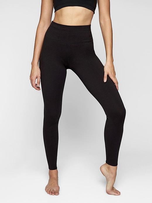 Athleta Womens Organic Cotton Be Present Tight Black Size Xl
