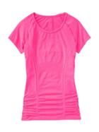 Athleta Womens Fastest Track Tee Size L - Shocking Pink Heather