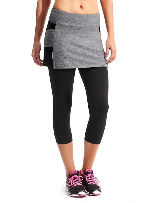 Athleta Womens Be Free 2 In 1 Capri Black Heather Size Xxs