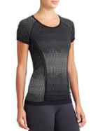 Athleta Womens Fastest Track Tee Dot Size L - Black/bright White