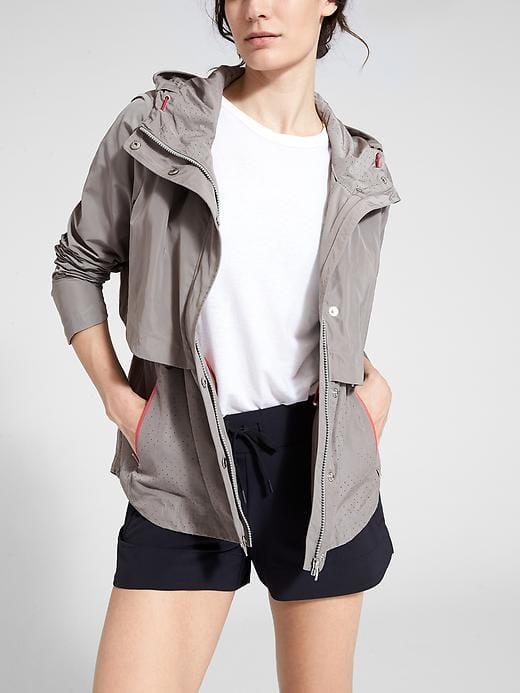 Athleta Womens Aerate Jacket Light Asphalt Size L
