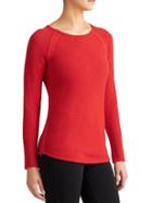 Athleta Womens Varsity Sweater Size L - Saffron Red