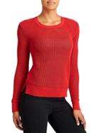 Athleta Womens Mesh Pullover Size L - Saffron Red