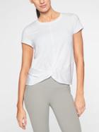 Athleta Womens Essence Twist Tee Bright White Size Xs