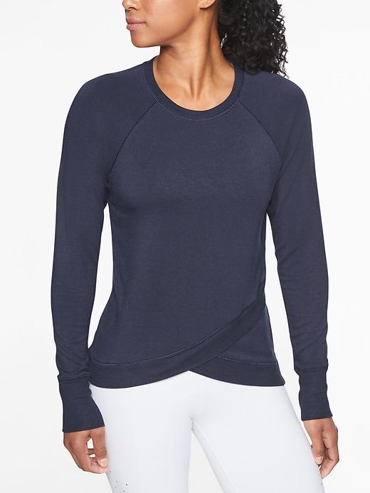 Athleta Womens Criss Cross Sweatshirt Navy Size Xs