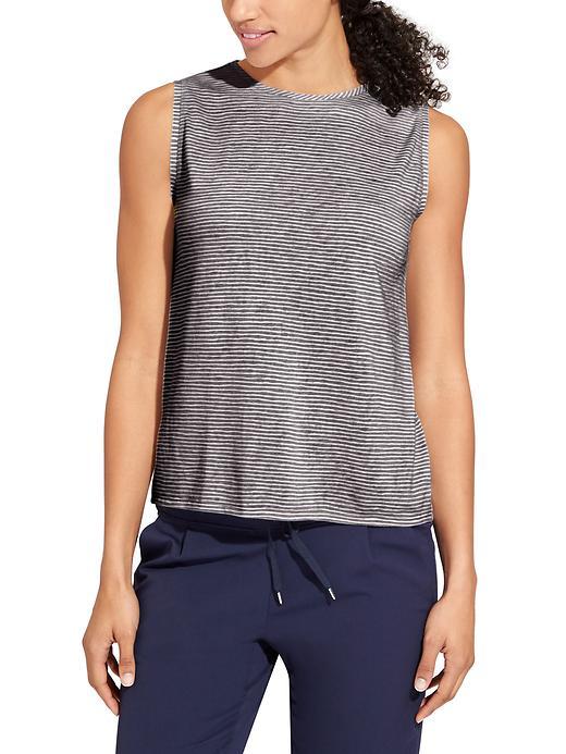 Athleta Womens Breezy Bella Tank Size M - Shale Stripe