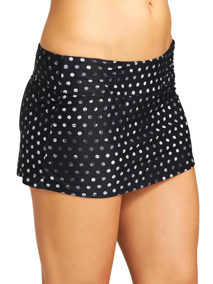 Dot Shirred Band Swim Skirt