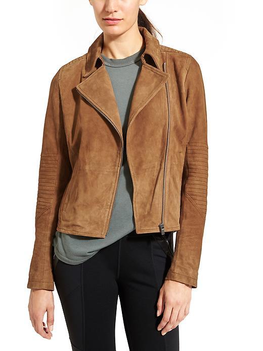 Athleta Womens Helena Suede Jacket Size L - Burnished Bronze
