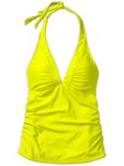 Athleta Womens Shirrendipity Halter Tankini Size Xxs - Chartreuse