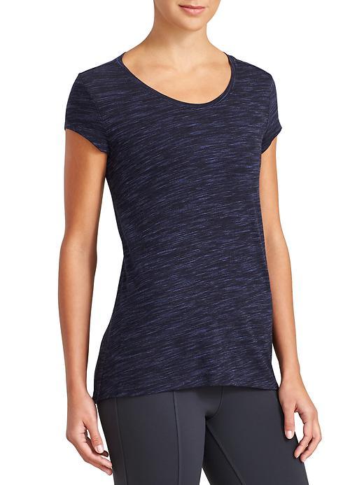 Athleta Womens Transcend Tee Size L Tall - Navy Rain Touch