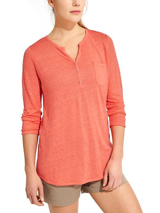 Athleta Womens Newport Henley Tunic Size Xl - Ember Orange