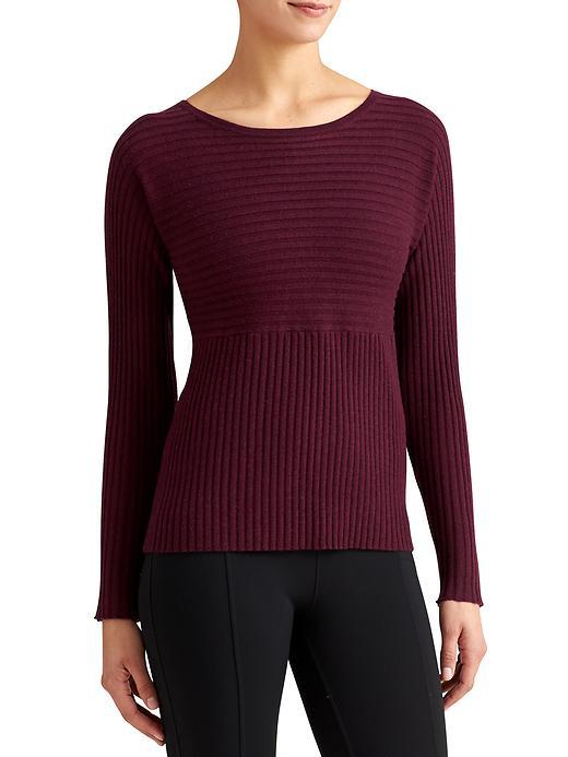Athleta Womens Merino Hayes Sweater Size L - Chianti Heather