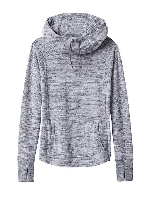 Athleta Womens Techie Sweat Hoodie Size L Tall - Grey Heather