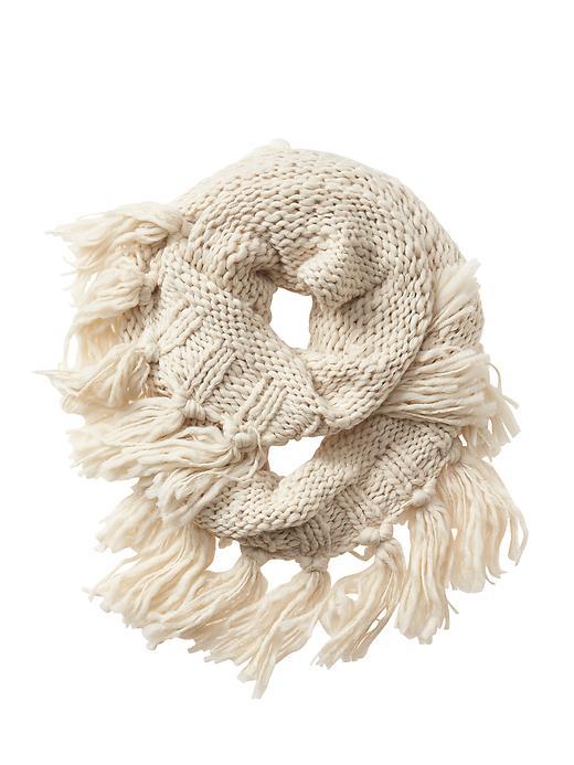 Athleta Womens Boho Fringe Infinity Scarf Size One Size - Natural
