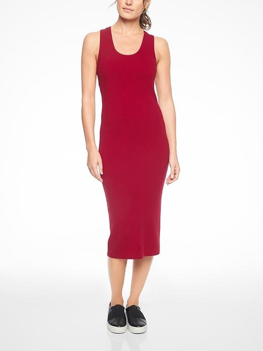 Athleta Womens River Rib Sweater Dress Radiant Red Size L