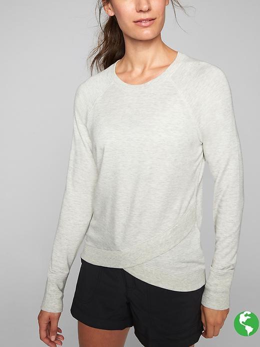 Athleta Womens Criss Cross Sweatshirt Size M - Light Heather Grey