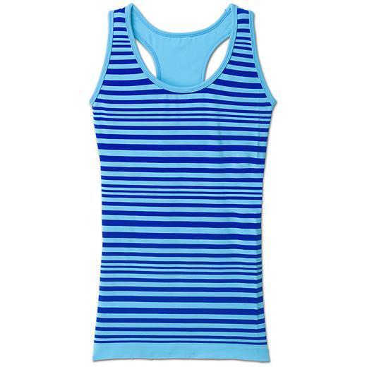 Athleta Neon Stripe Racerback Tank - Cobalt Blue/blue Skies