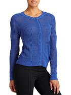 Athleta Womens Mesh Zip Sweater Size L - Caspian Blue
