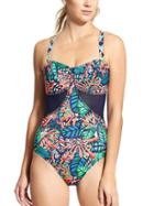 Athleta Womens Hanalei One Piece Size 32b/c - Dress Blue/new Coral