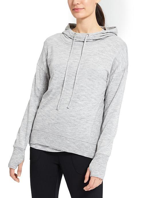 Athleta Womens Studio Rib Hoodie Size L - Marl Grey Heather