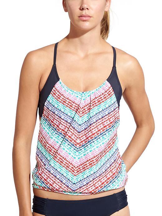 Athleta Womens Moxie Blousy Tankini Size 32d/dd - Multi