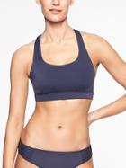 Athleta Womens Scoop Bikini Top Dress Blue Size 36b/c