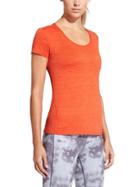 Athleta Womens Shadow Stripe Chi Tee Size L Tall - Grenadine Red