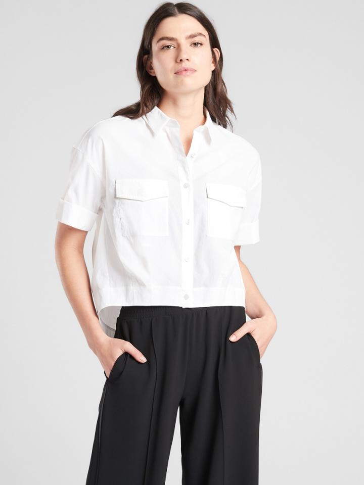 Utility Crop Button Up