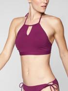 Athleta Womens High Neck Keyhole Bikini Top Exotic Fuchsia Size M