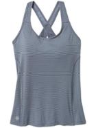 Athleta Womens High Speed Stripe Tank Size Xl - Granite Grey/ Grey Heather